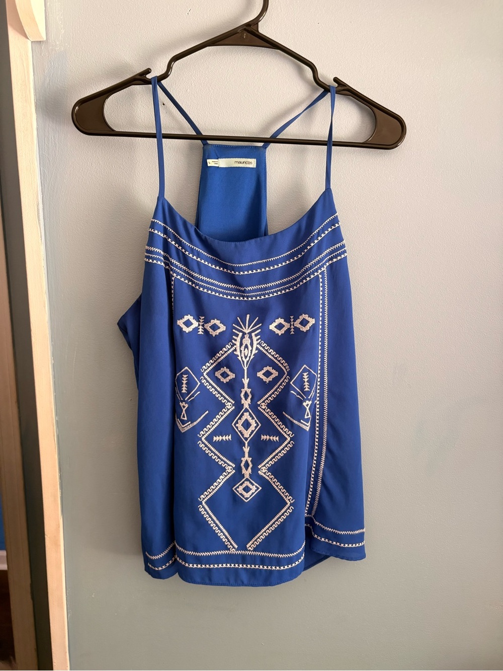 Maurices Royal Blue Embroidered Spaghetti-Strap Camisole